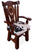 Reclaimed Wood Chair Handcarved Back Sunflower Removable Hair-On Cowhide Pillow