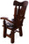 Reclaimed Wood Chair Handcarved Back Sunflower Removable Hair-On Cowhide Pillow