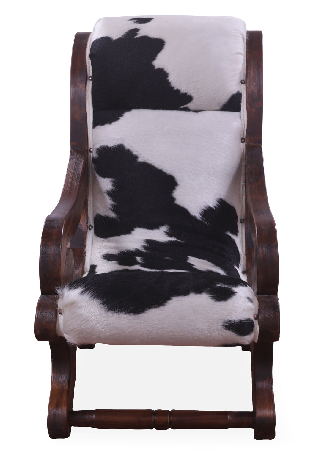 Hair-On Cowhide Handcrafted Reclaimed Wood Chair