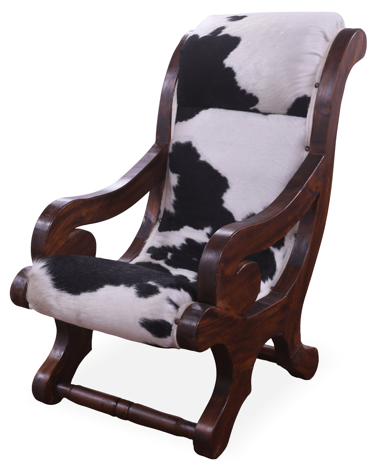 Hair-On Cowhide Handcrafted Reclaimed Wood Chair