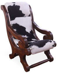 Thumbnail for Hair-On Cowhide Handcrafted Reclaimed Wood Chair