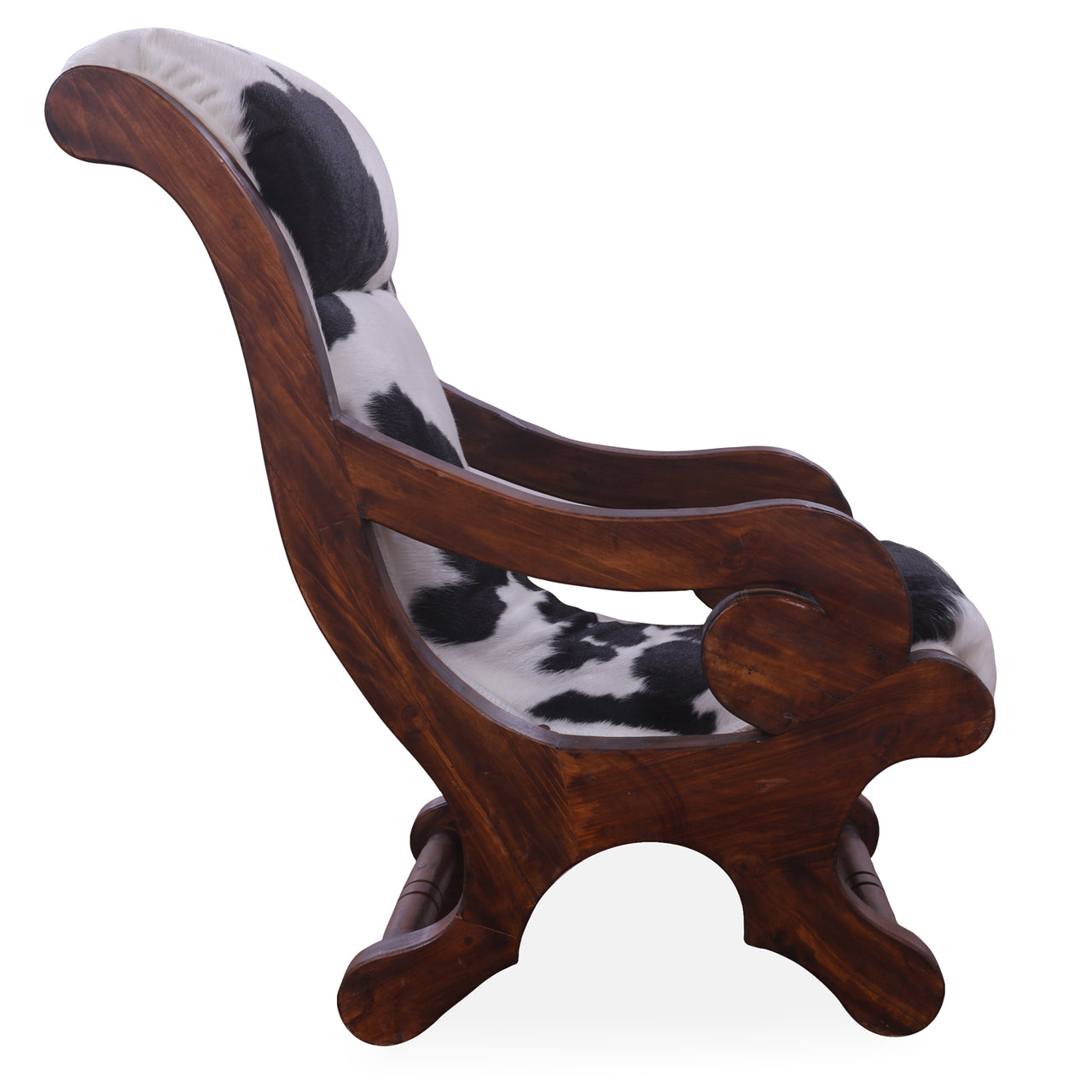 Hair-On Cowhide Handcrafted Reclaimed Wood Chair