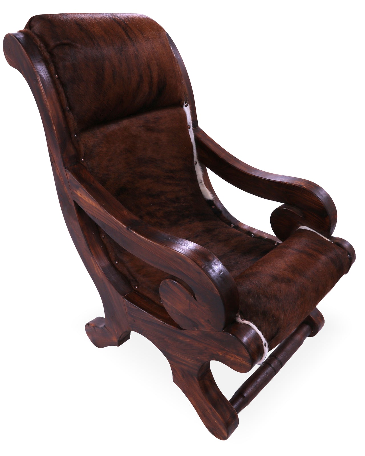 Hair-On Cowhide Handcrafted Reclaimed Wood Chair