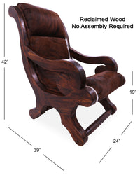 Thumbnail for Hair-On Cowhide Handcrafted Reclaimed Wood Chair