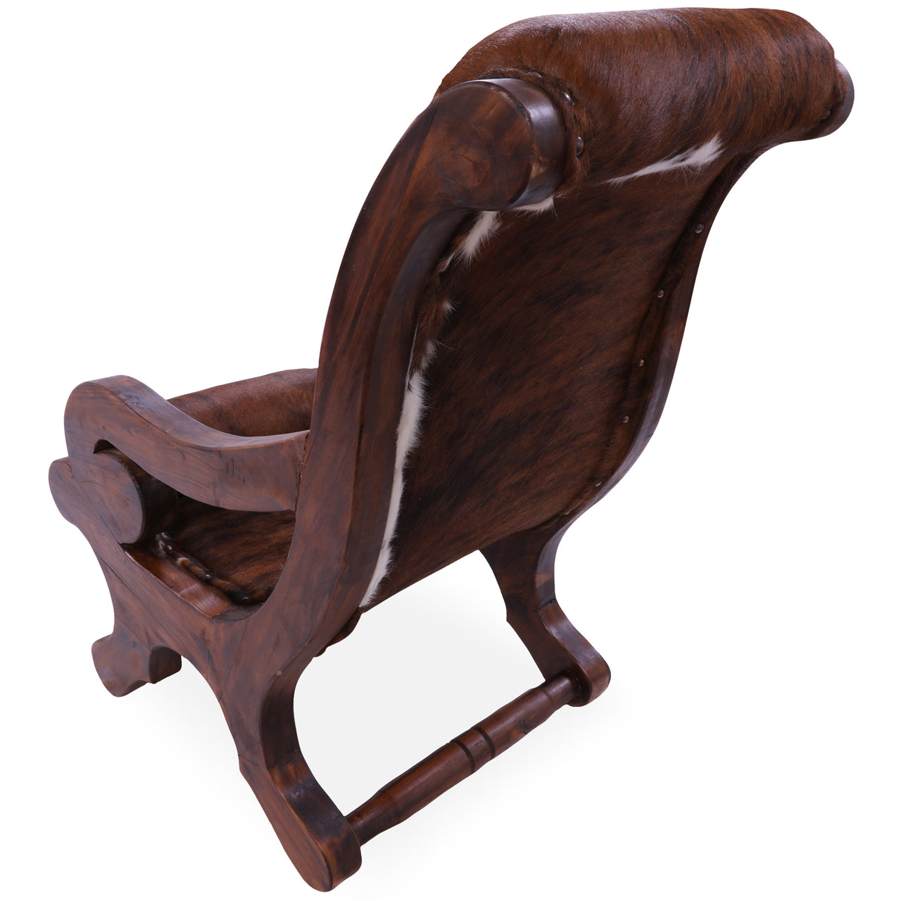 Hair-On Cowhide Handcrafted Reclaimed Wood Chair