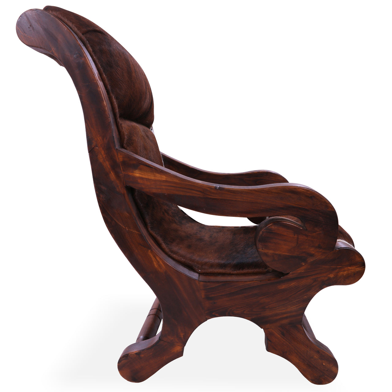 Hair-On Cowhide Handcrafted Reclaimed Wood Chair