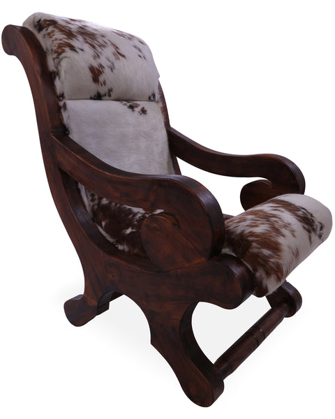 Hair-On Cowhide Handcrafted Reclaimed Wood Chair