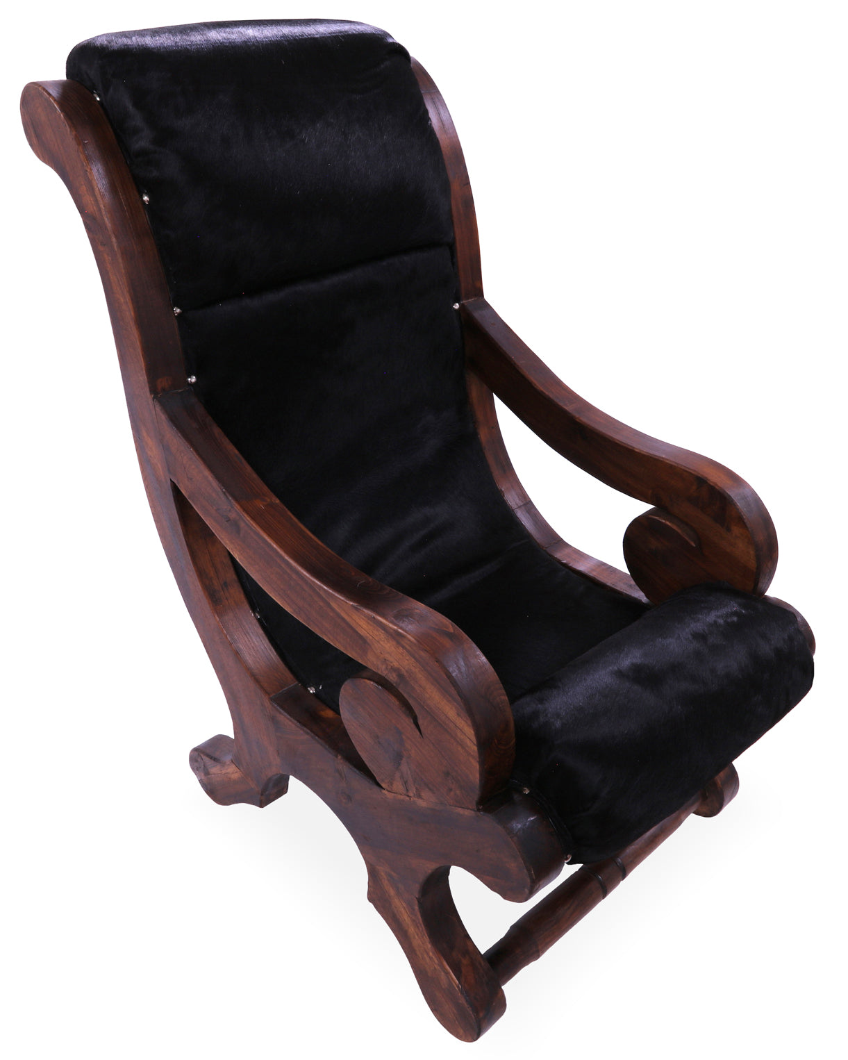 Hair-On Cowhide Handcrafted Reclaimed Wood Chair