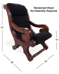 Thumbnail for Hair-On Cowhide Handcrafted Reclaimed Wood Chair