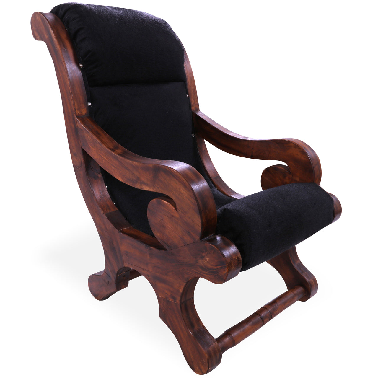 Hair-On Cowhide Handcrafted Reclaimed Wood Chair