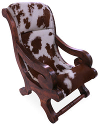 Thumbnail for Hair-On Cowhide Handcrafted Reclaimed Wood Chair