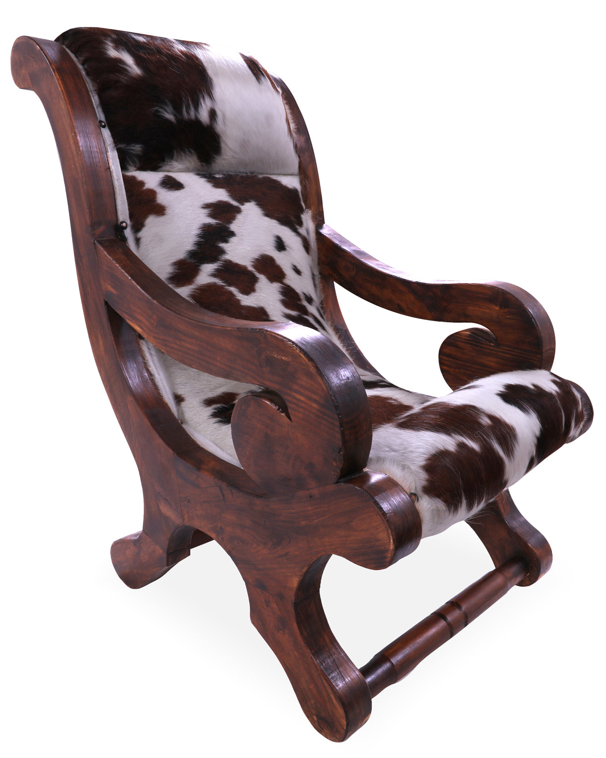 Hair-On Cowhide Handcrafted Reclaimed Wood Chair