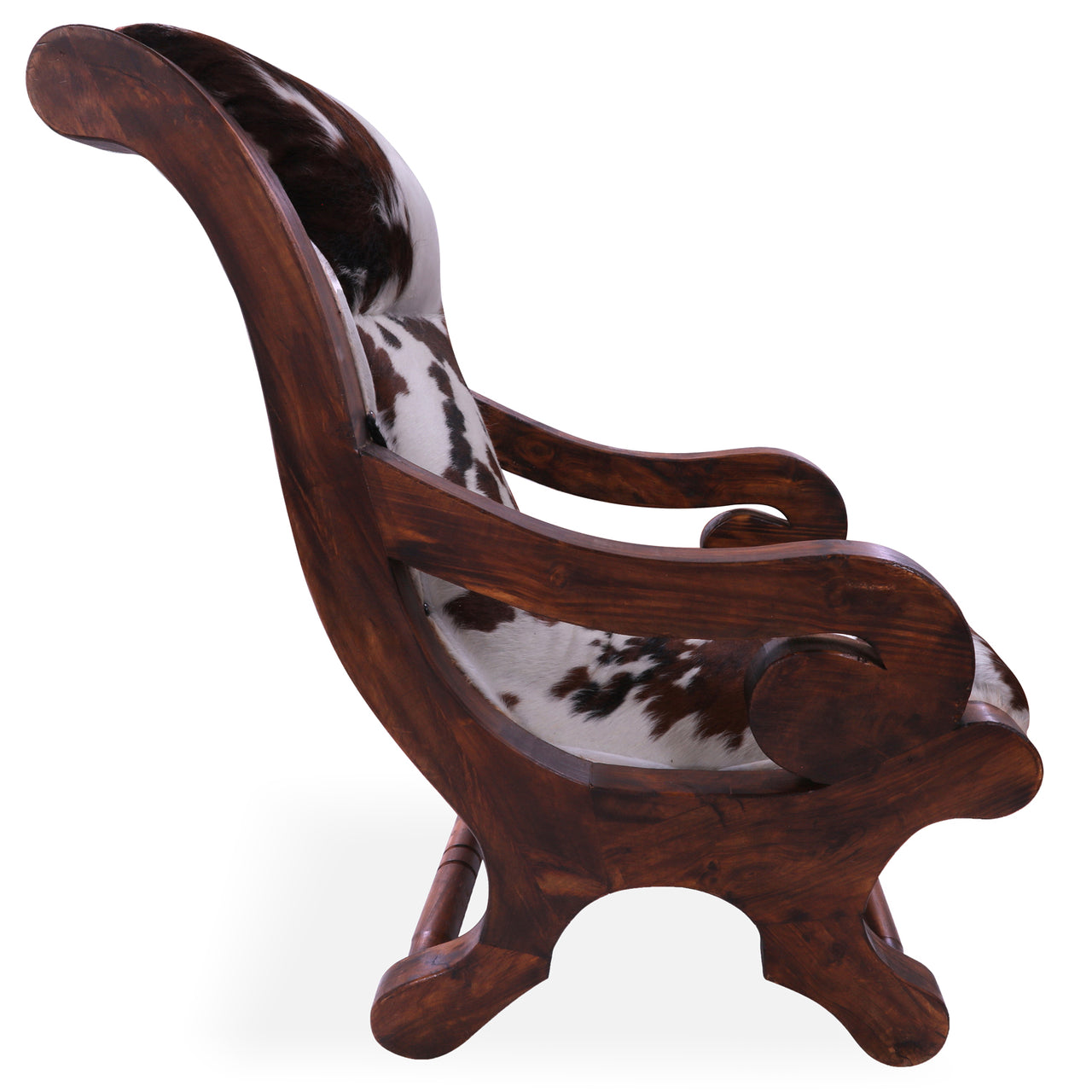 Hair-On Cowhide Handcrafted Reclaimed Wood Chair