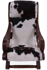 Thumbnail for Hair-On Cowhide Handcrafted Reclaimed Wood Chair