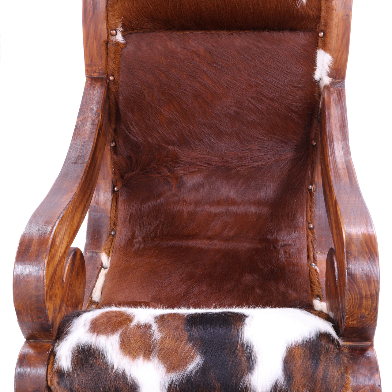 Hair-On Cowhide Handcrafted Reclaimed Wood Chair