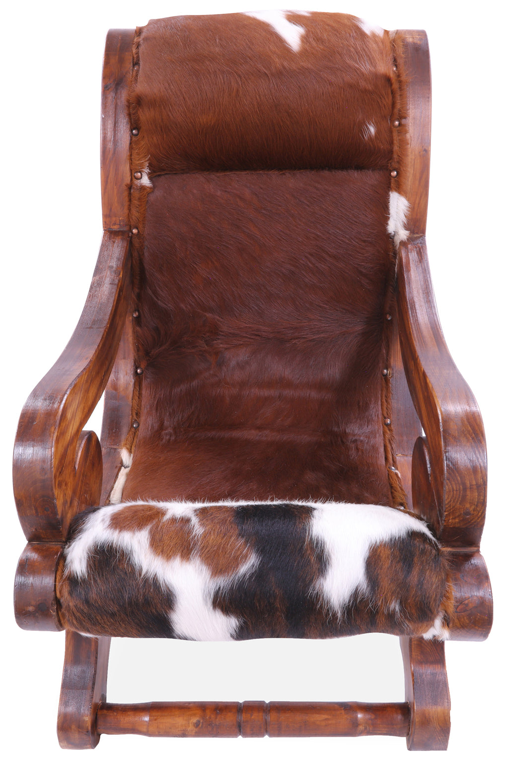 Hair-On Cowhide Handcrafted Reclaimed Wood Chair