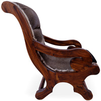 Thumbnail for Hair-On Cowhide Handcrafted Reclaimed Wood Chair