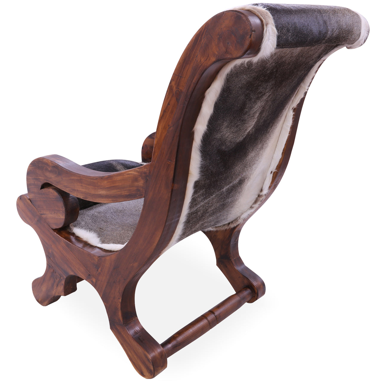 Hair-On Cowhide Handcrafted Reclaimed Wood Chair