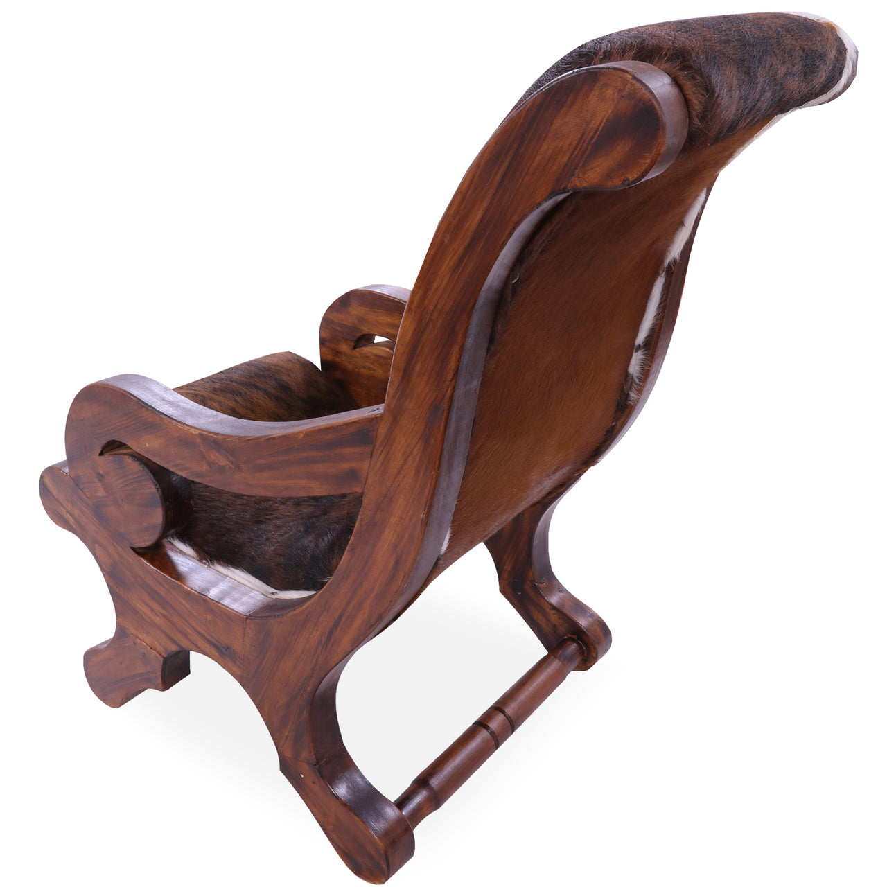 Hair-On Cowhide Handcrafted Reclaimed Wood Chair