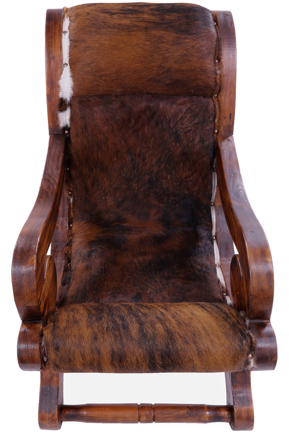 Hair-On Cowhide Handcrafted Reclaimed Wood Chair