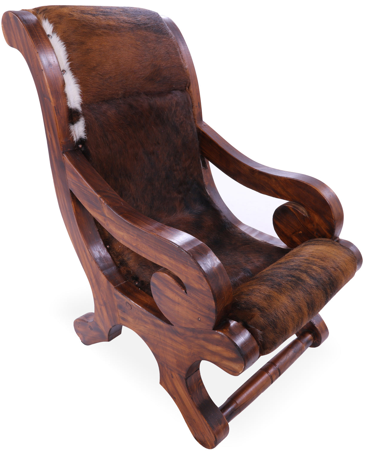 Hair-On Cowhide Handcrafted Reclaimed Wood Chair