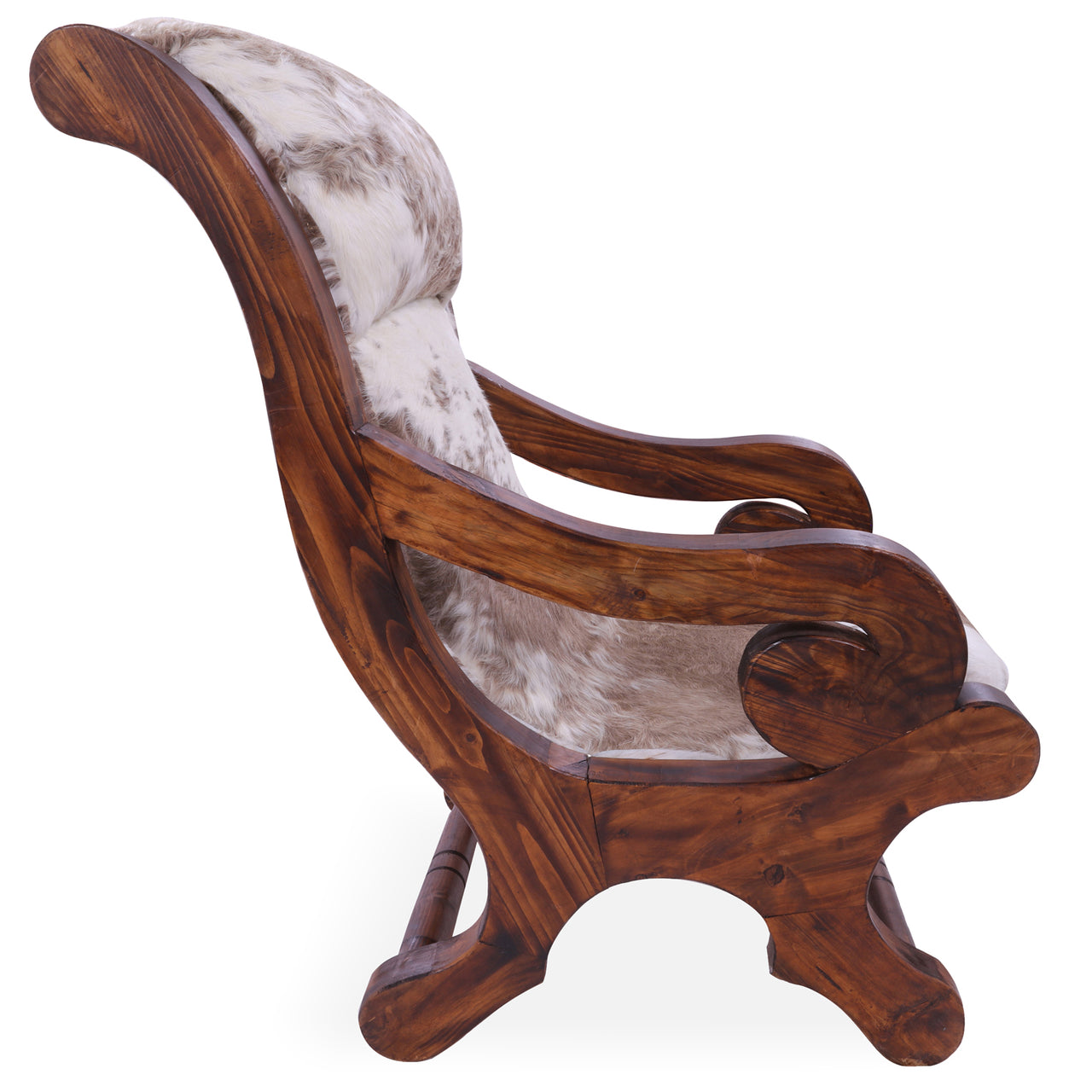 Hair-On Cowhide Handcrafted Reclaimed Wood Chair