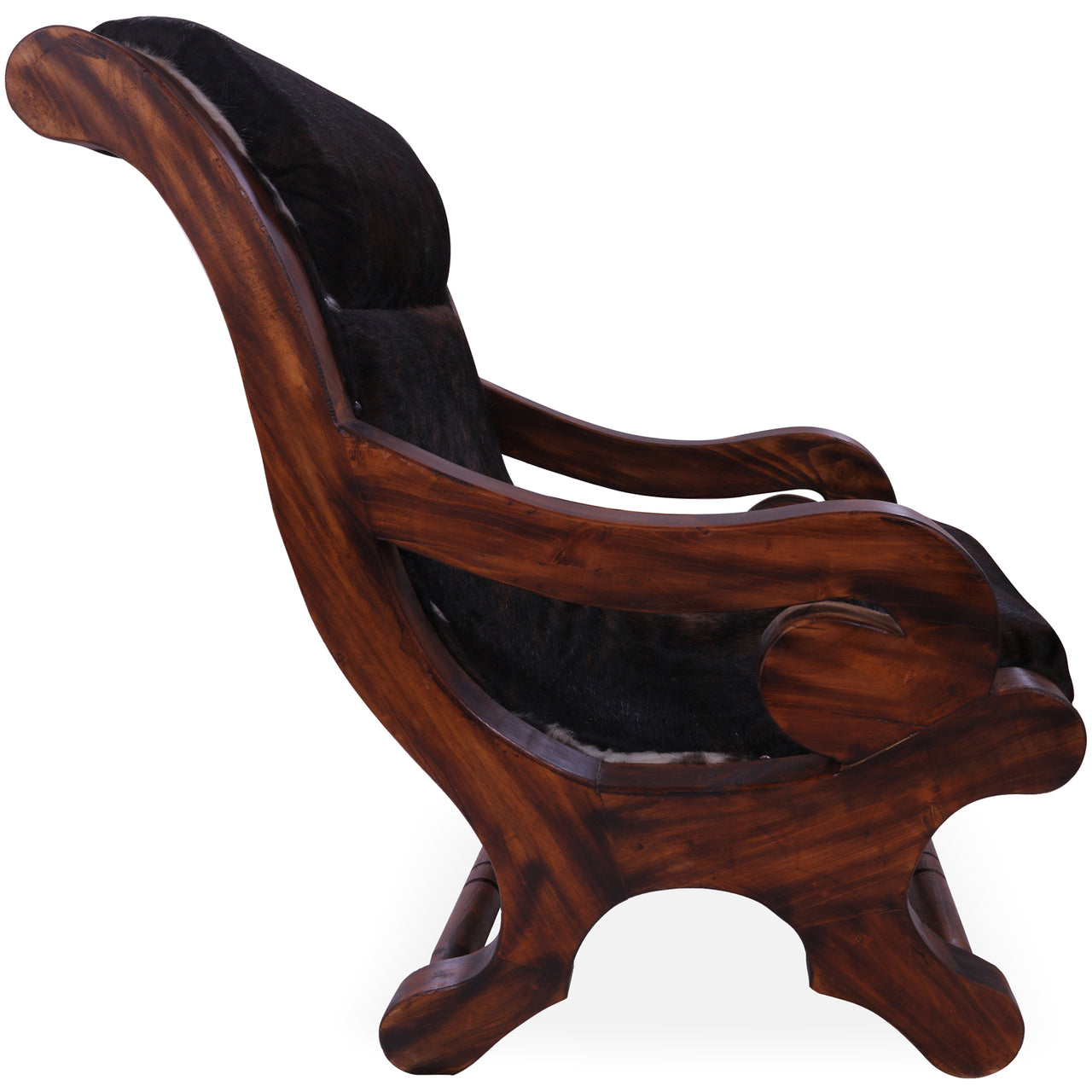 Hair-On Cowhide Handcrafted Reclaimed Wood Chair