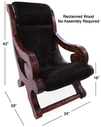 Thumbnail for Hair-On Cowhide Handcrafted Reclaimed Wood Chair