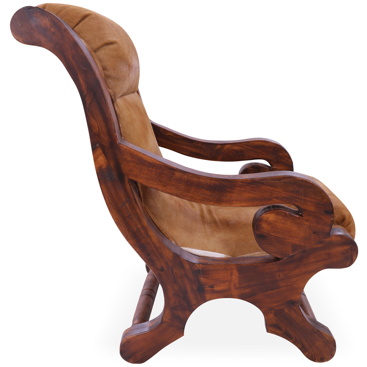 Hair-On Cowhide Handcrafted Reclaimed Wood Chair