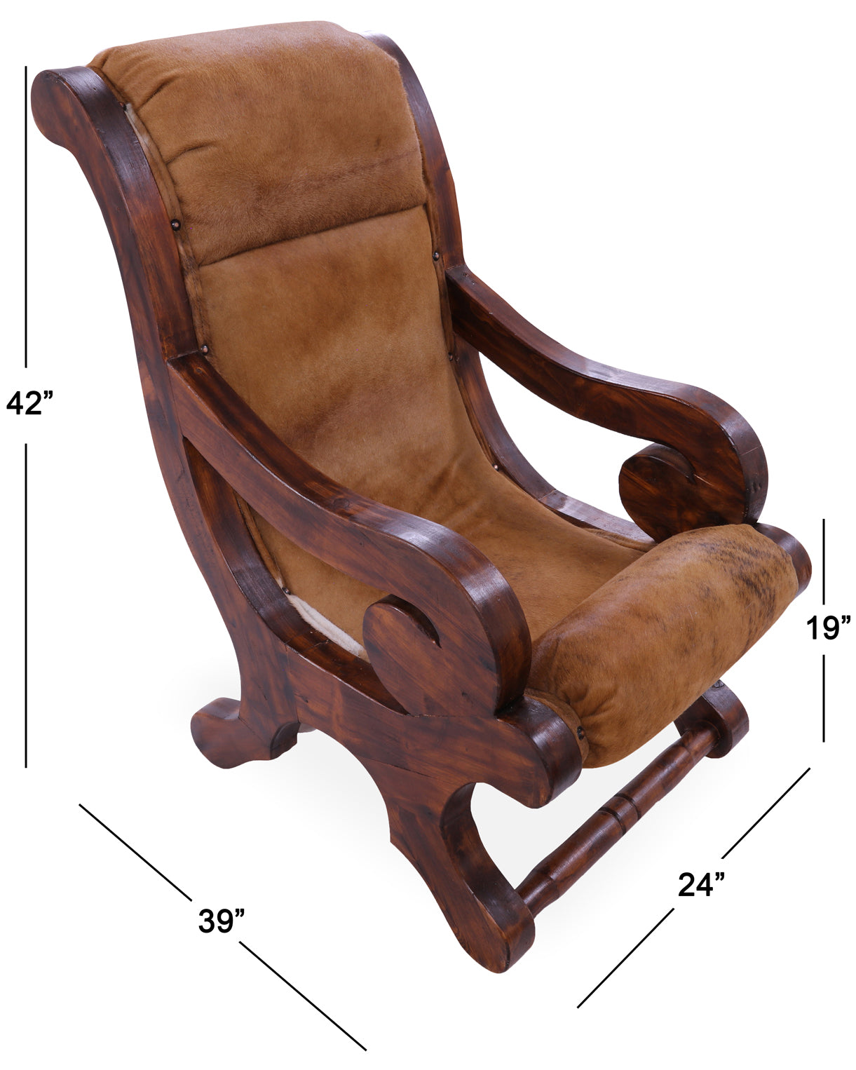 Hair-On Cowhide Handcrafted Reclaimed Wood Chair