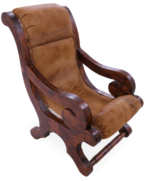 Hair-On Cowhide Handcrafted Reclaimed Wood Chair