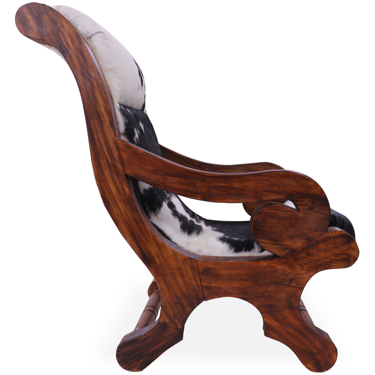 Hair-On Cowhide Handcrafted Reclaimed Wood Chair