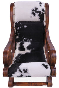 Thumbnail for Hair-On Cowhide Handcrafted Reclaimed Wood Chair