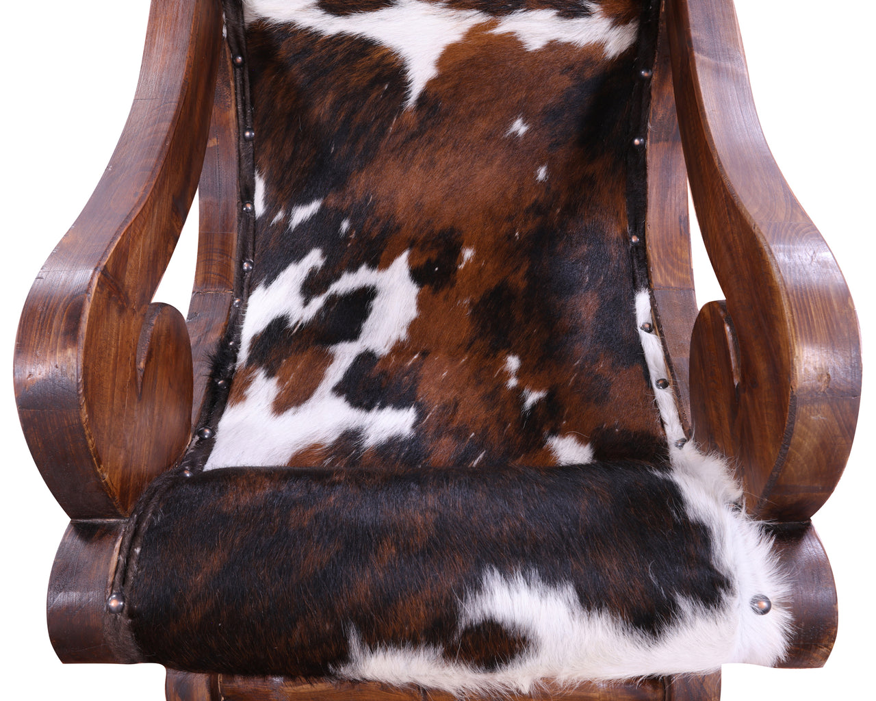 Hair-On Cowhide Handcrafted Reclaimed Wood Chair