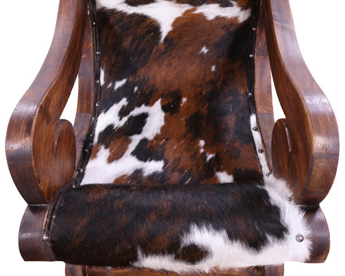 Hair-On Cowhide Handcrafted Reclaimed Wood Chair