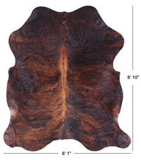 Thumbnail for Brindle Natural Cowhide Rug - Large 6'10