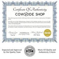 Thumbnail for Brown & White Round Star Patchwork Natural Cowhide Rug - 4' 0