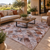 SUPER SALE Lantern Tile Patchwork Printed Natural Cowhide Area Rug - 6' 8" x 8' 2"
