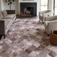 Thumbnail for SUPER SALE Lantern Tile Brown Patchwork Natural Cowhide Area Rug - 6' 8
