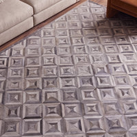 Thumbnail for SUPER SALE Grey & White Patchwork Natural Cowhide Area Rug - 6' 0