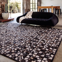 Thumbnail for SUPER SALE Brown & White Patchwork Natural Cowhide Area Rug - 9' 0