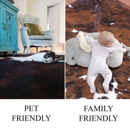 White Natural Cowhide Rug - X-Large 7' 2