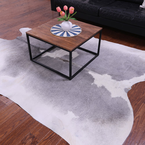 Grey & White Natural Cowhide Rug