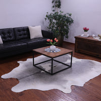 Thumbnail for Grey & White Natural Cowhide Rug