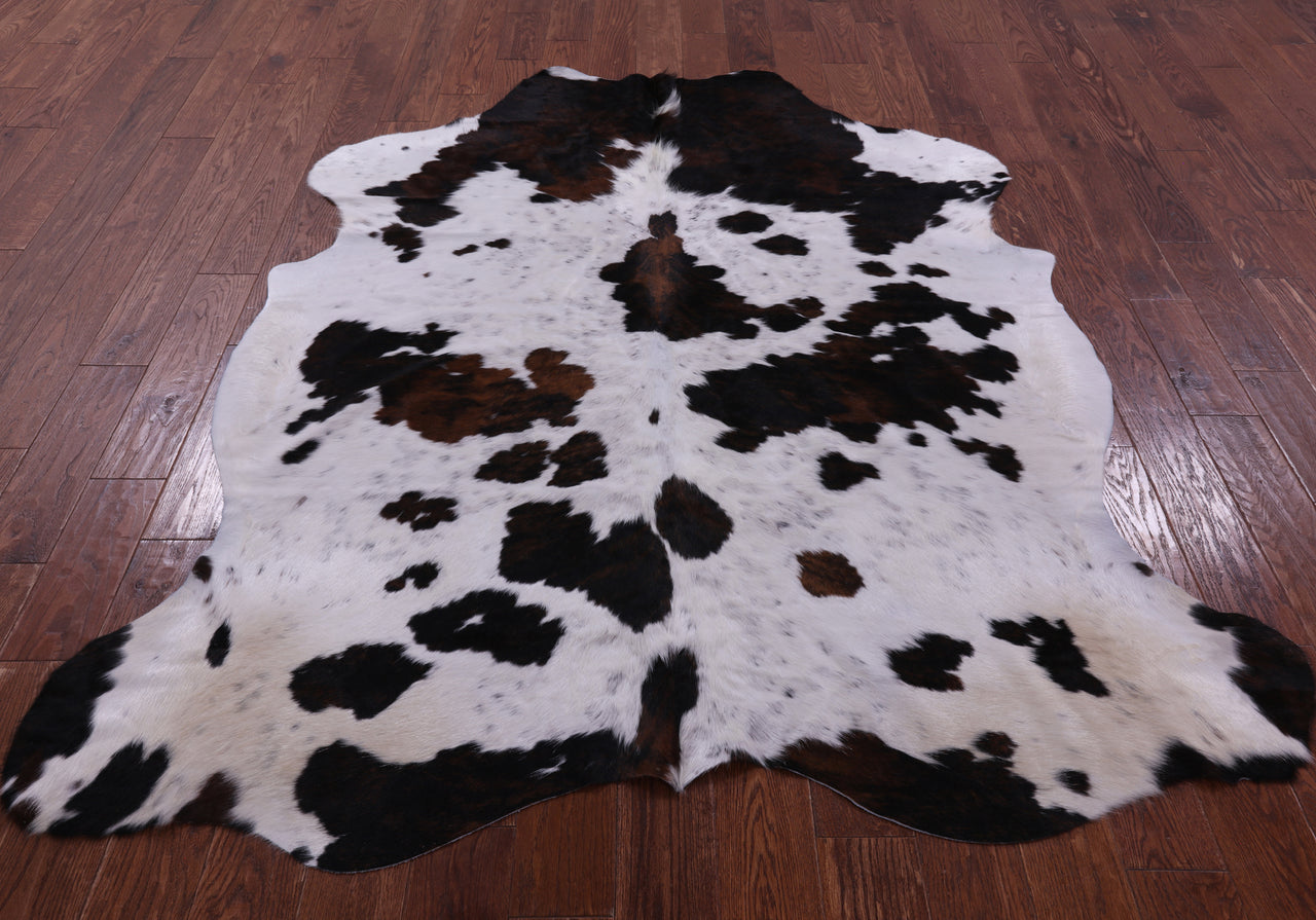 Tricolor Natural Cowhide Rug - XLarge 7'0"H x 5'11"W