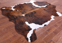 Thumbnail for Brown & White Natural Cowhide Rug - XLarge 6'11