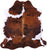 Brown & White Natural Cowhide Rug - XLarge 6'11"H x 6'6"W