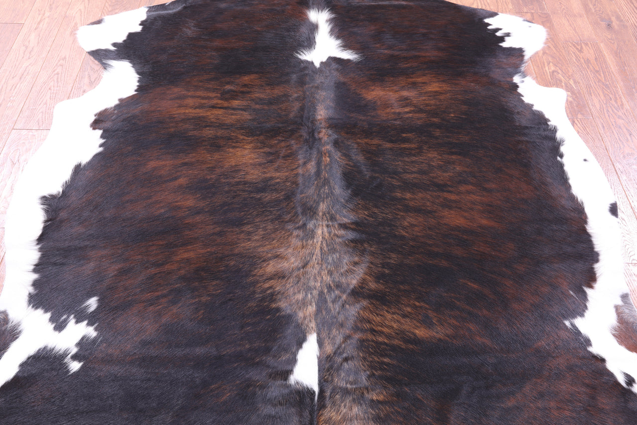 Tricolor Natural Cowhide Rug - XLarge 7'0"H x 6'2"W