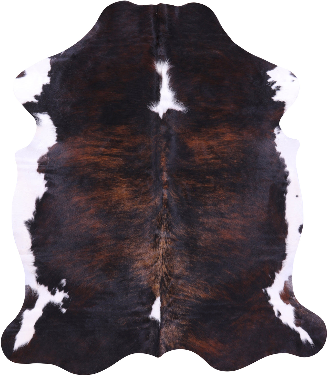 Tricolor Natural Cowhide Rug - XLarge 7'0"H x 6'2"W