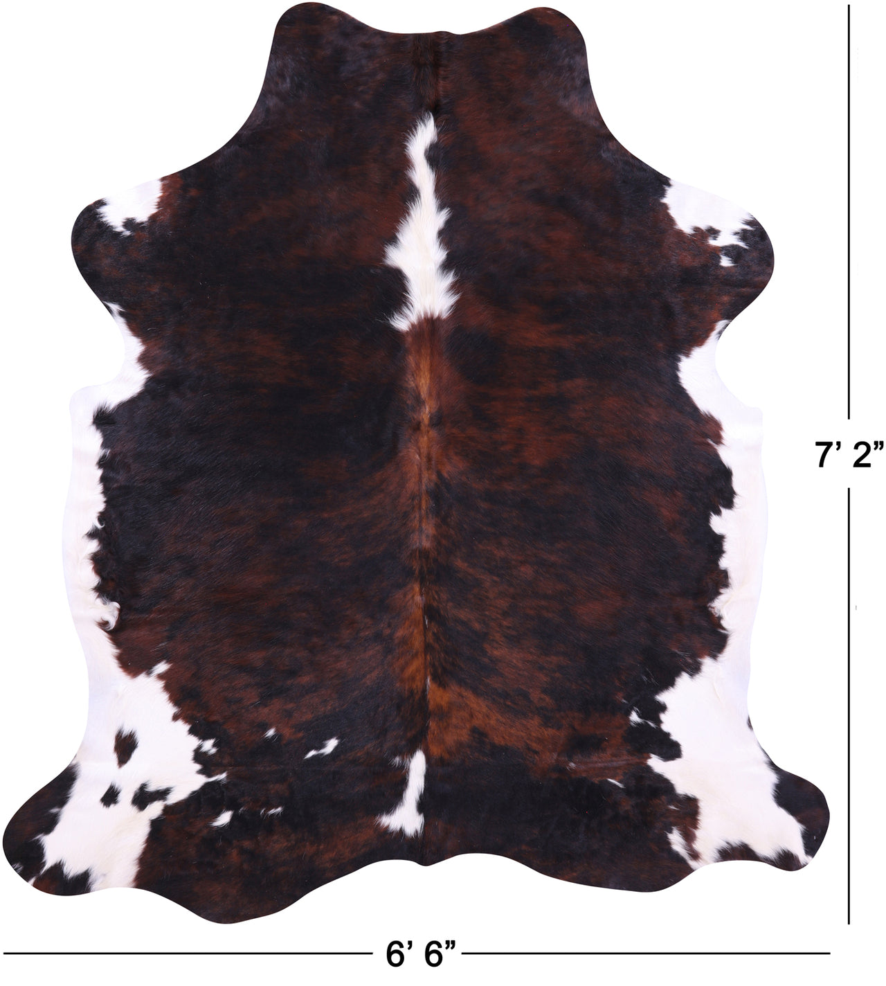 Tricolor Natural Cowhide Rug - XLarge 7'2"H x 6'6"W